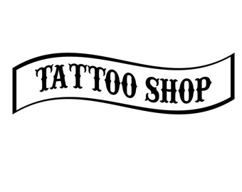 Tattoo Shop Banner Shaped - DIY Sign Vinyl Decal - Select ...