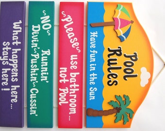 Fun Outdoor Pool Sign - Pool Rules by ucsign on Etsy