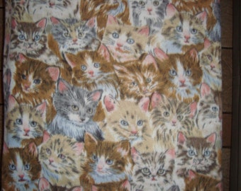Cat fleece fabric | Etsy