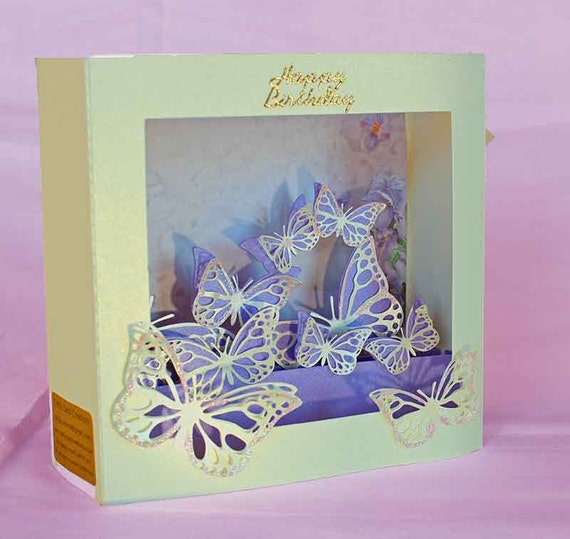 Download 3D SVG Butterlfy Box Card DIGITAL download