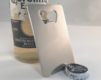 Bottle Opener, Stainless Steel Credit Card Sized Personalized Beer Bottle Opener with Free Engraving, Wedding Favor, Groomsmen Gift