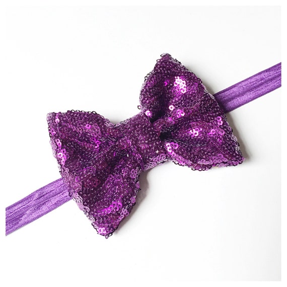 Purple Sequin Bow by on Etsy