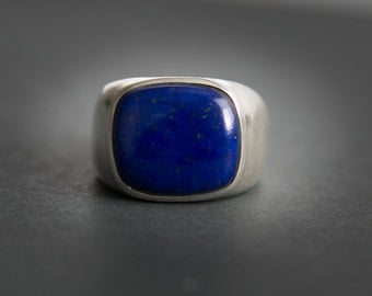Lapis Ring - Large Lapis Lazuli Ring - size 10 - 12 - Mens Lapis Ring - Lapis Jewelry - Sterling Silver Lapis