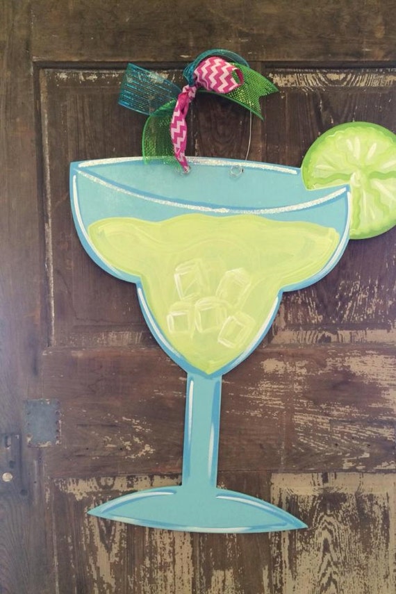 Items similar to Salted Margarita Glass Door Hanger on Etsy