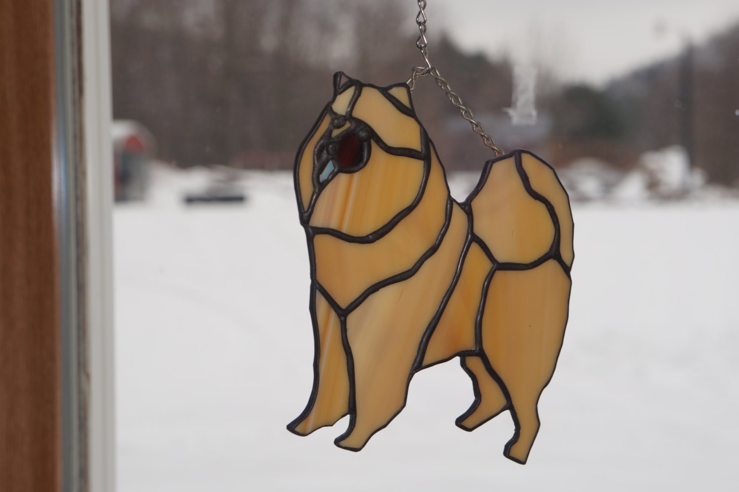 Stained Glass Chow Dog Suncatcher