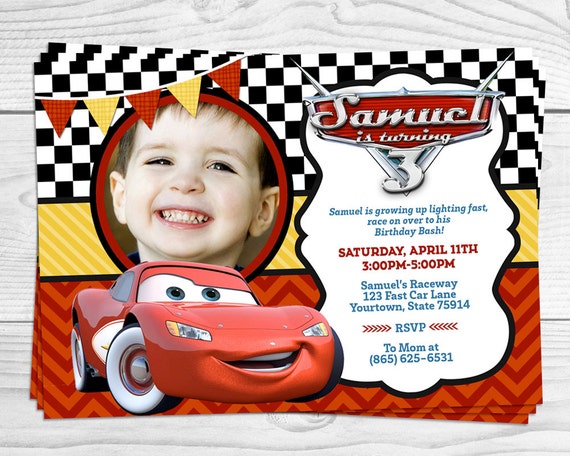 Cars Lightning McQueen Party Invitation by MaxineReneeDesigns