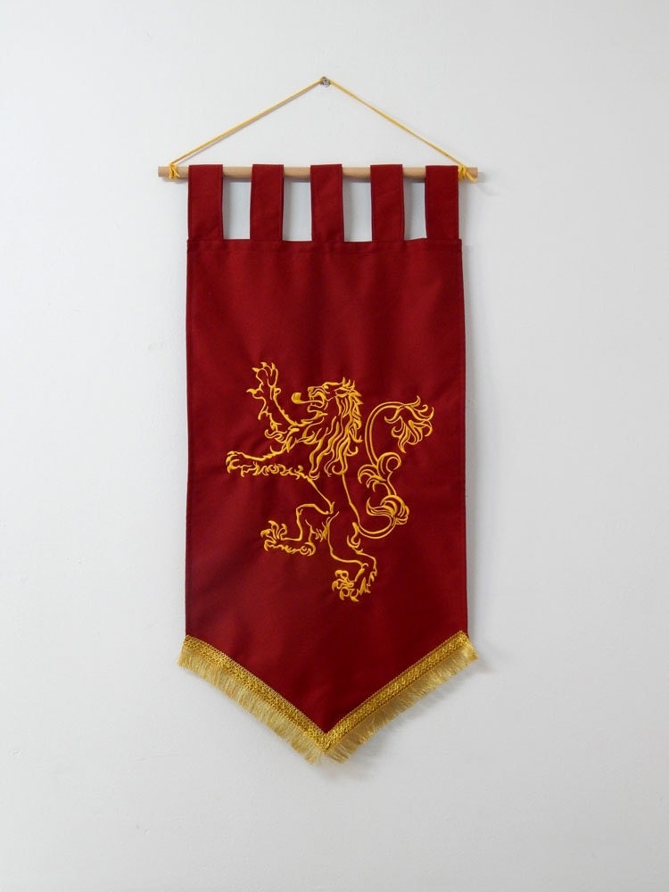 Game of thrones banner flag curtain house Lannister home decor