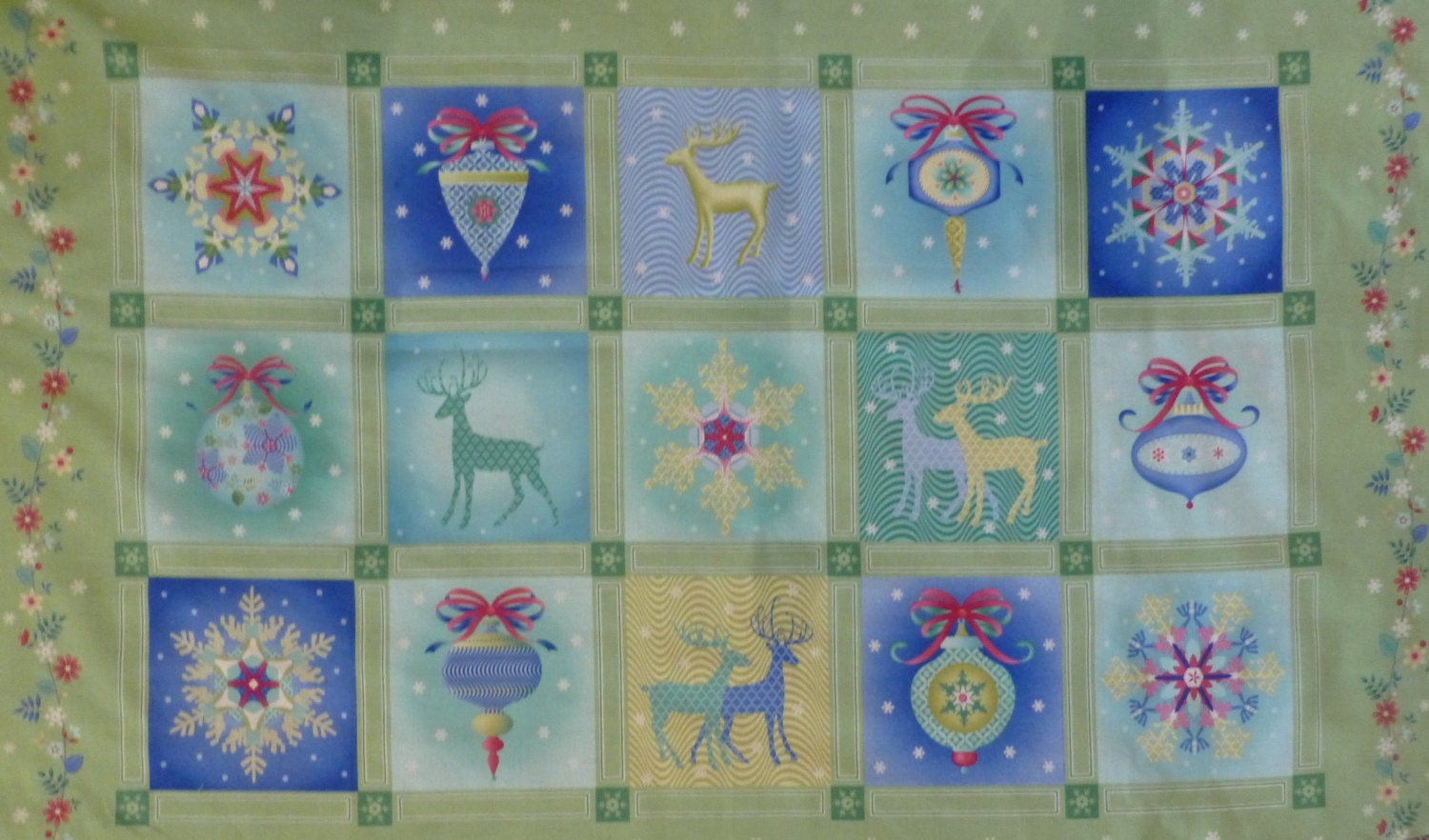 Cotton Fabric, Christmas Panel, Home Decor, Craft, Winterscapes by ...