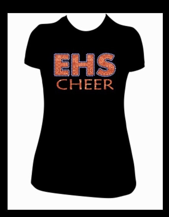 Custom cheer shirt. EHS glitter vinyl lettering. by SpiritLoft