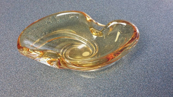 Amber Signed Chalet Glass Bowl By Fabandfunky77 On Etsy 5034