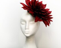 The Red Dahlia Flower Fascinator - il_214x170.680398704_acmx