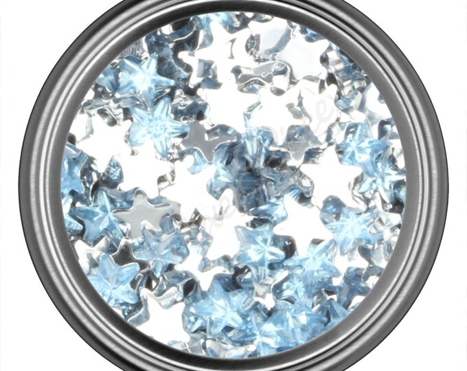 Light Blue Star Rhinestone Gems Flat Back Face Art Nail Art Scrapbook Phone Decoration 3mm