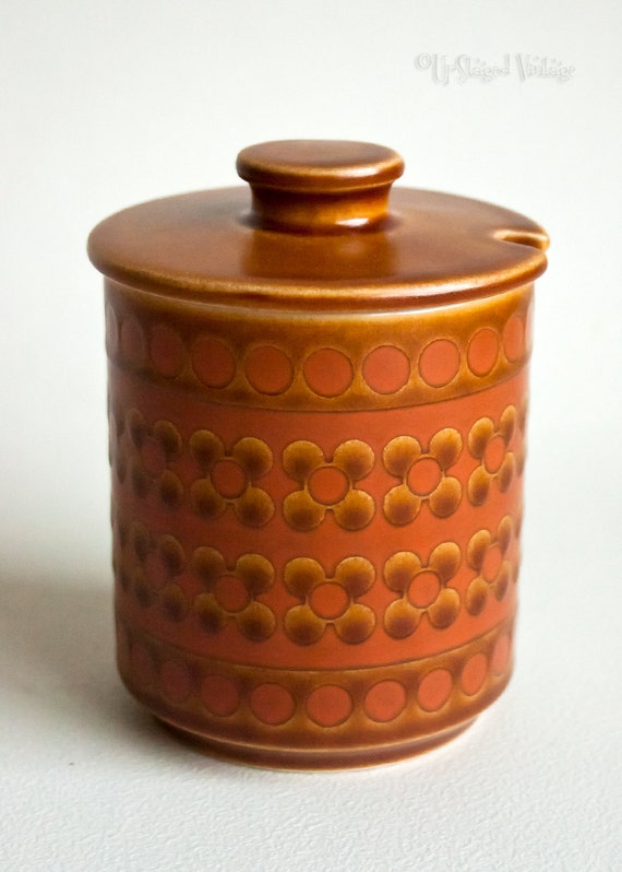 Vintage 1975 Retro Hornsea Pottery 'SAFFRON' Preserve