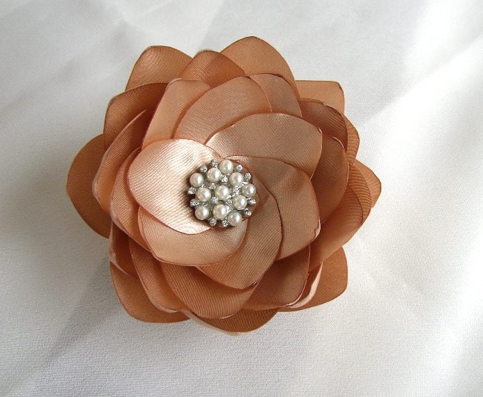 Wedding Hair Accessories Caramel Gold Hair Flower Gold