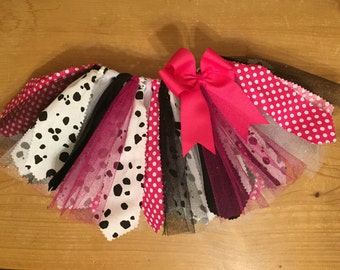 Pink, Black, and White Dalmation Tutu