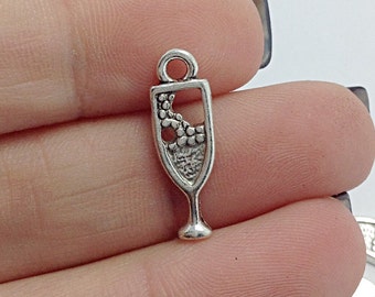 10 Drink Glass Charms, Cup Charms, Drinking Charms, Wine Glass Charms (1-1119)