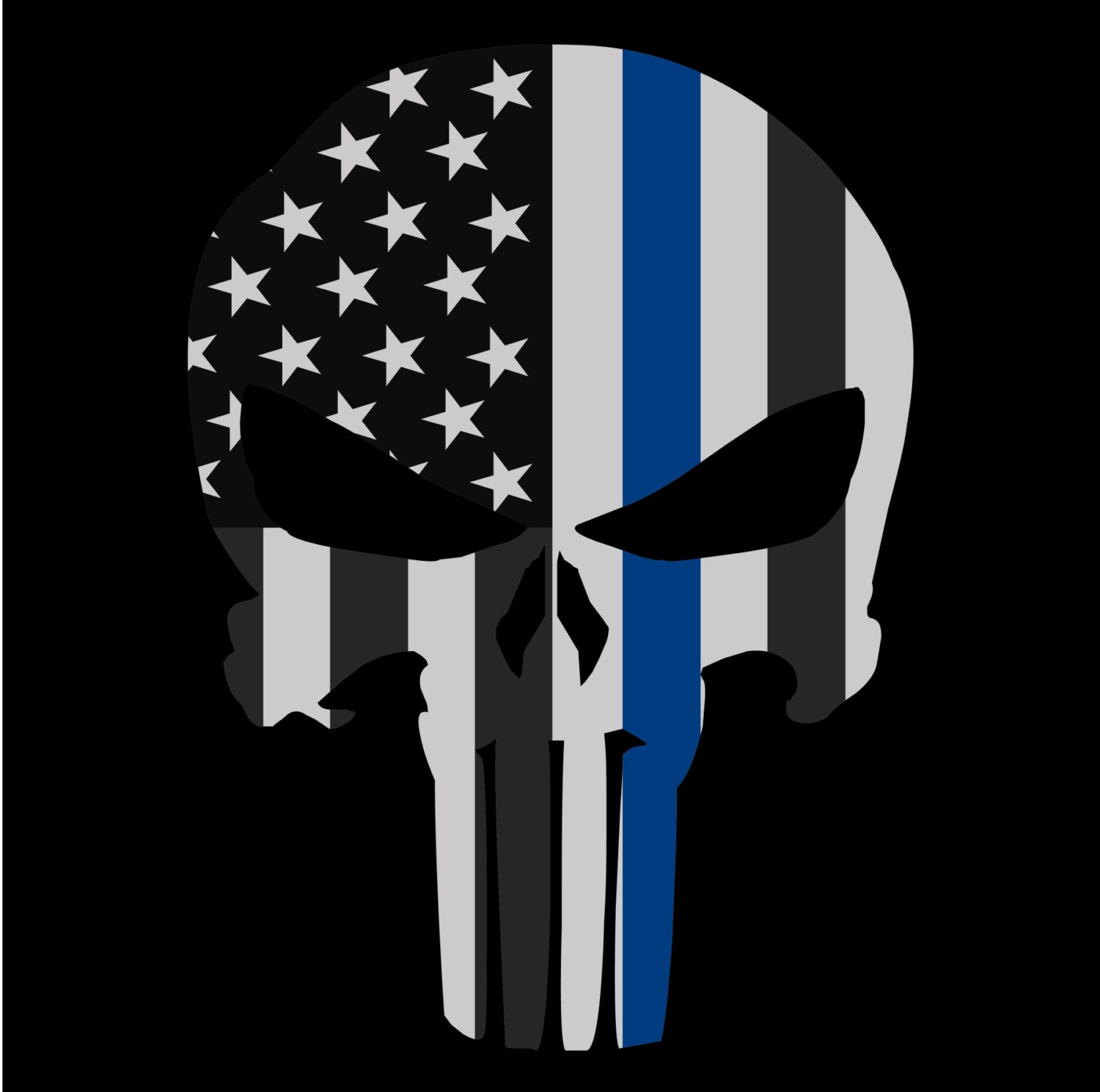 Download Punisher Skull American Flag Police Blue Line Decal Sticker