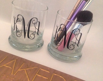 Set of Monogrammed Makeup Brush Holders