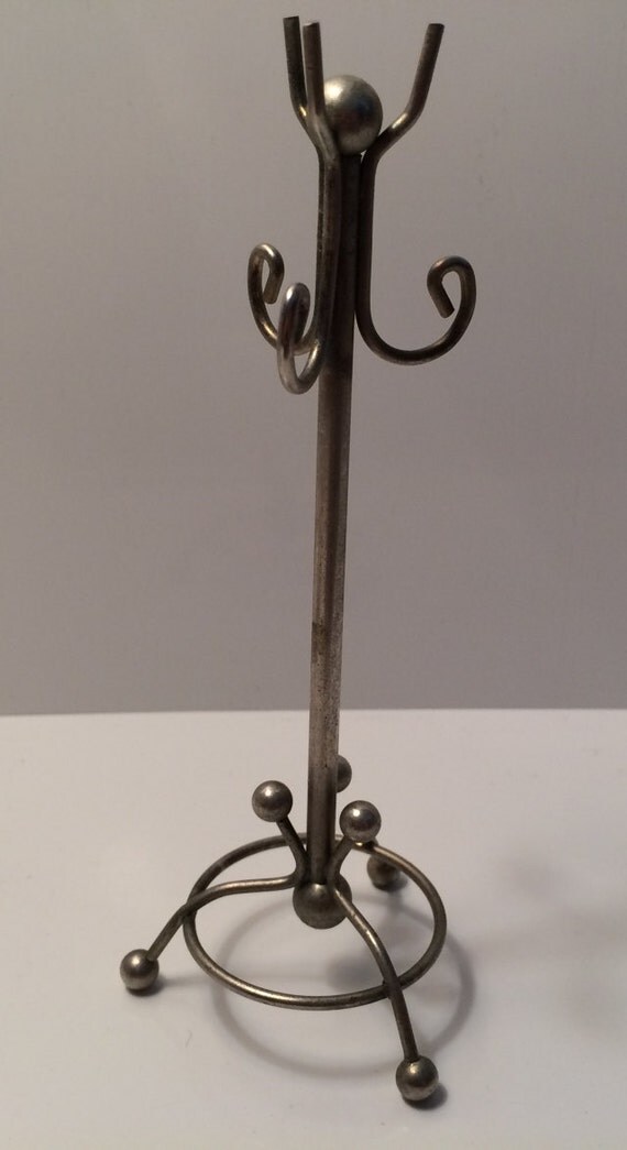 Vintage Miniature Dollhouse Coat Tree Silver by SoaringHawkVintage