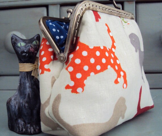 Hound dog purse dog lovers purse multi coloured purse