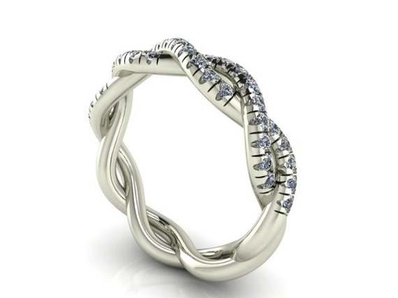 DIAMOND BAND Bridal Eternity Braided Wedding Band by BridalRings