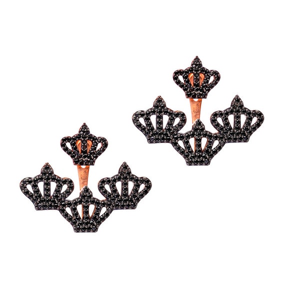 King Crown Charm Silver Ear Cuff Earring Crown Earring by ETHEIA