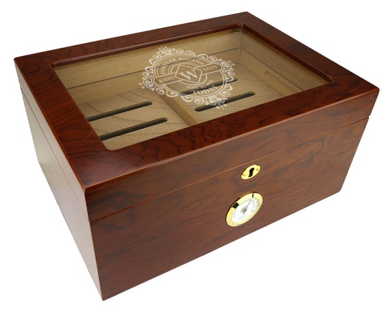 Personalized Humidor The Glass Top Milano 75-100 Cigar