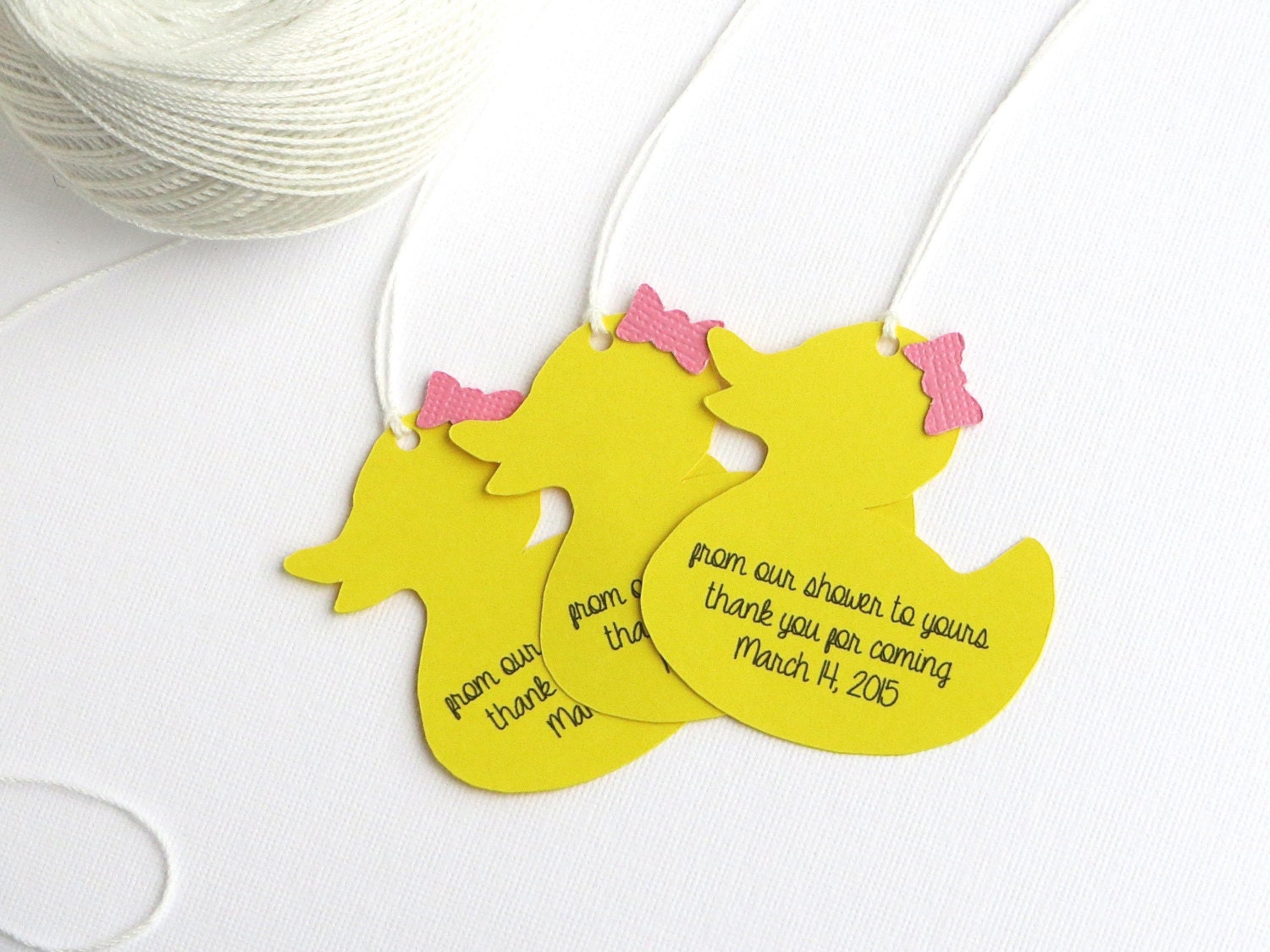 Rubber duck baby shower favor tags Girl baby by WildSugarberries