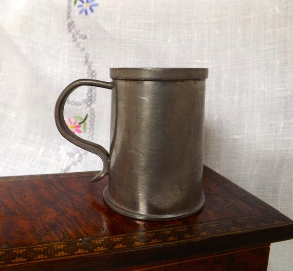 Antique Tankard Pewter Mug Small Made In England 1910's