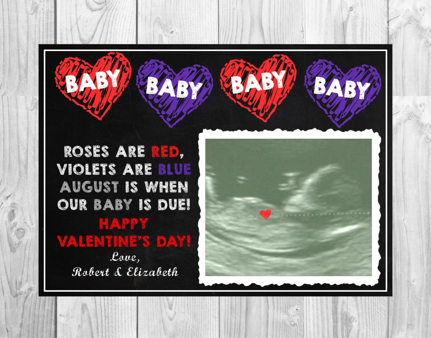 Printable Pregnancy Announcement Card by MMasonDesigns on Etsy