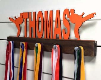 Personalized Karate, Taekwondo, Martial Arts Medal Display- 12 or 20 inch