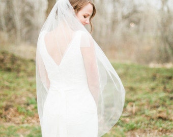 Bridal Fingertip length Wedding Bridal Veils white, ivory, Wedding Veil Double 2 Layer Fingertip length veil bridal Ready to ship