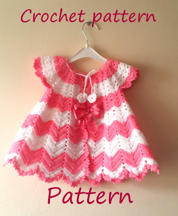 CROCHET PATTERN Baby Girl Crochet Dress Pattern Baby Shower Gift 