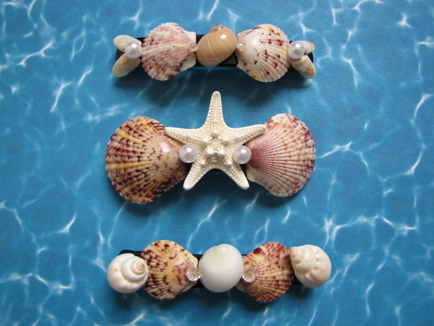 Seashell Hair Clips Shell Hair Barrettes Set of 3