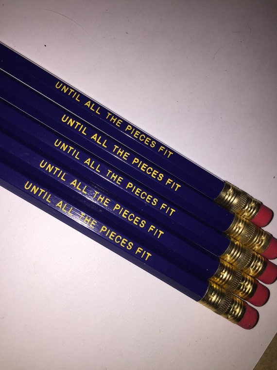 12 Personalized Autism Awareness Pencils- Until All The Pieces Fit