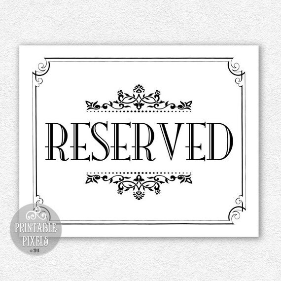 Reserved Printable Wedding Sign // White // 4 by PrintablePixels