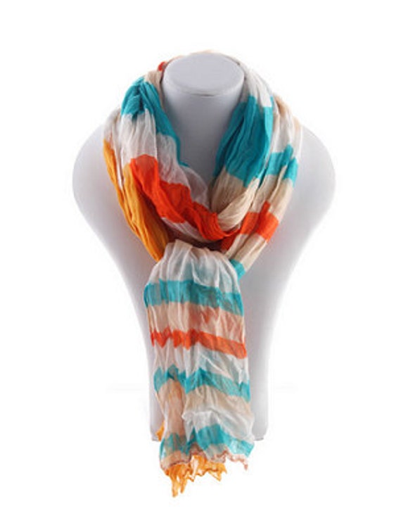colourful striped scarf