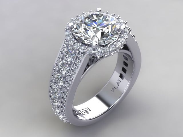 Diamond Engagement Ring 18kt White Gold by PristineCustomRings