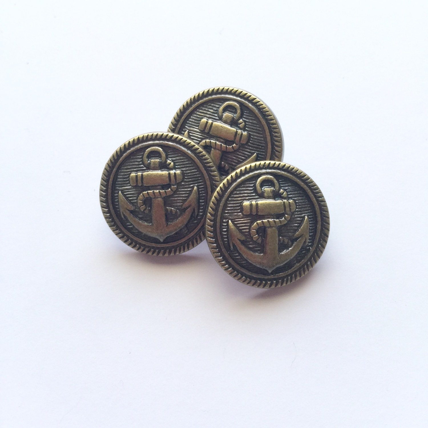 WHOLESALE 10 Bronze Acrylic Anchor Buttons with shank 21mm