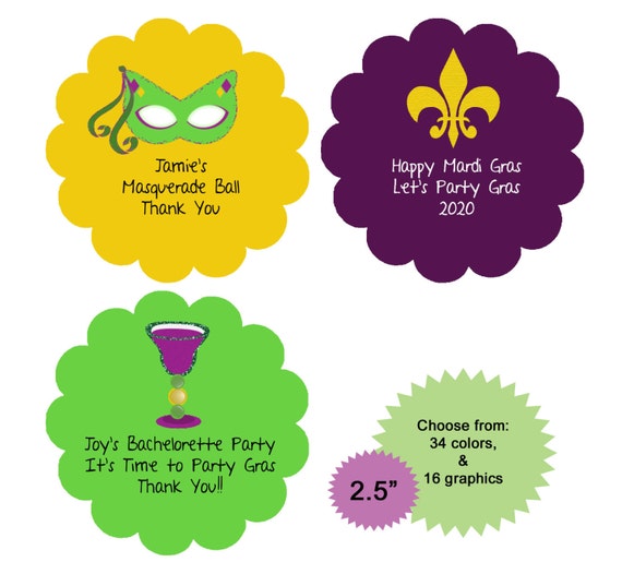 etsy personalized mardi gras stickers