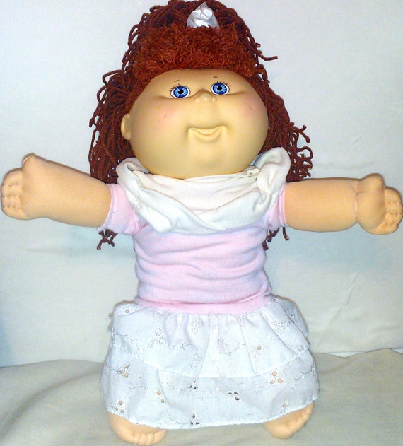 Cabbage Patch Kid girl Doll yarn red color hair by DollsBestFriend