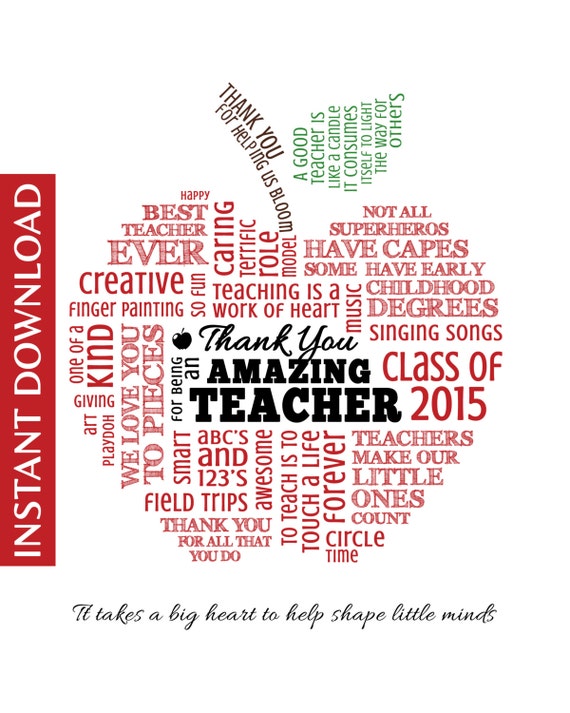 Teacher Appreciation Word Art PreK by MorethanWordsABCs on Etsy