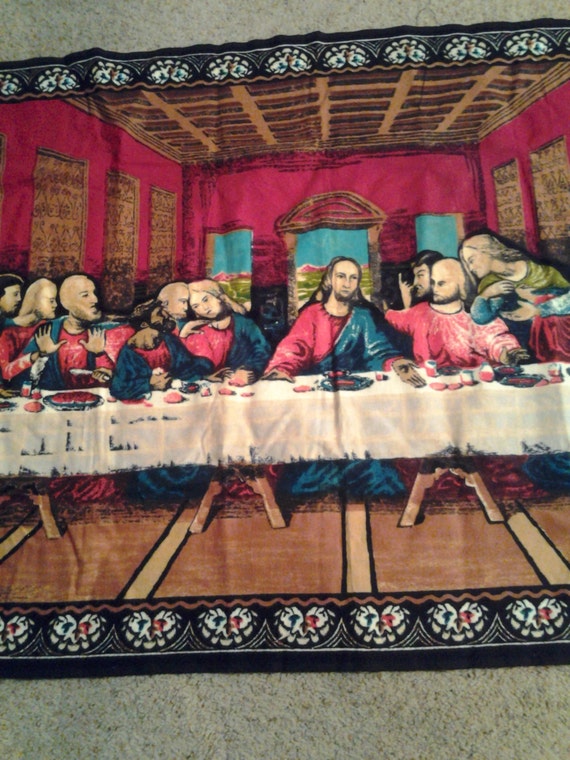 1950' s Vintage Fabric Last Supper Wall by DivaSellerBoutique