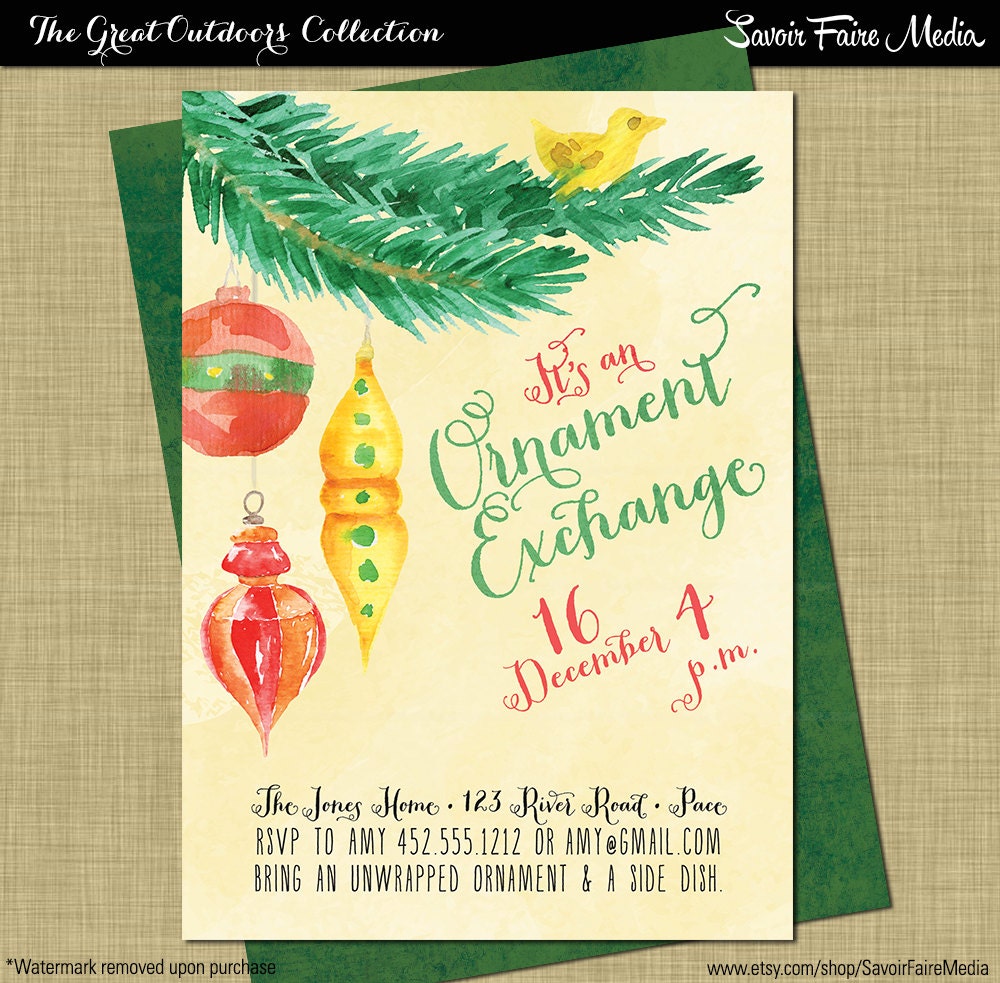 Ornament Exchange Invitations 3