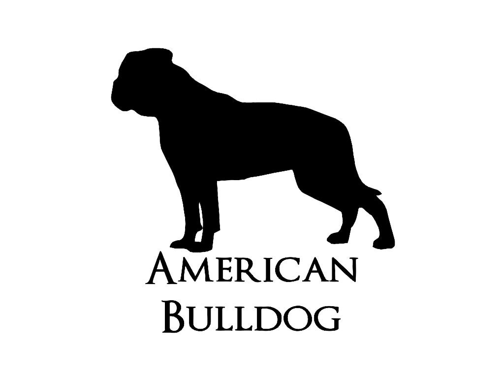 American Bulldog Custom Vinyl Decal With Lettering