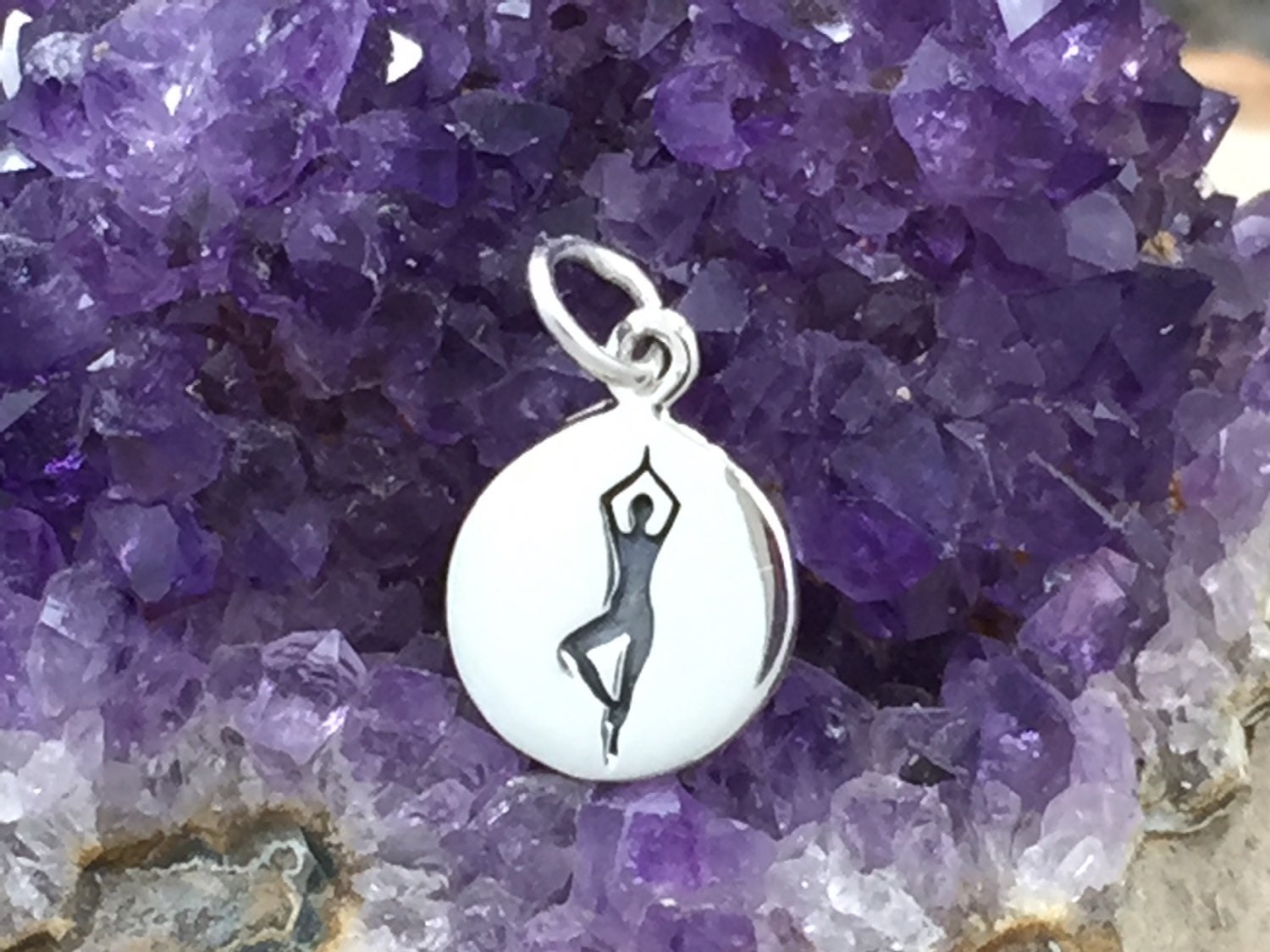 Yoga Charm, Yoga Pendant, Yoga Pose Charm, Tree Yoga Pose, I Love Yoga