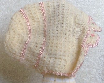 Beautiful Lambs Wool Baby Bonnet