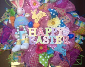 Popular items for easter bunny wreath on Etsy