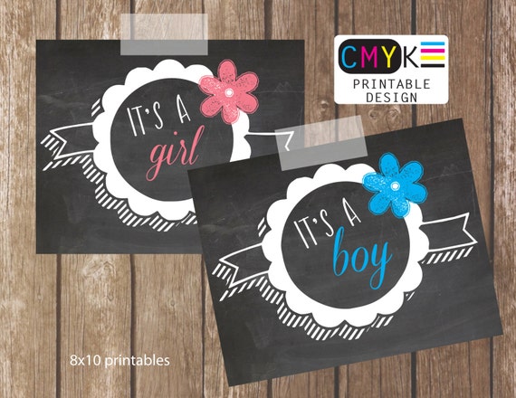 Items similar to Printable Gender Reveal Sign, Printable Gender Reveal ...