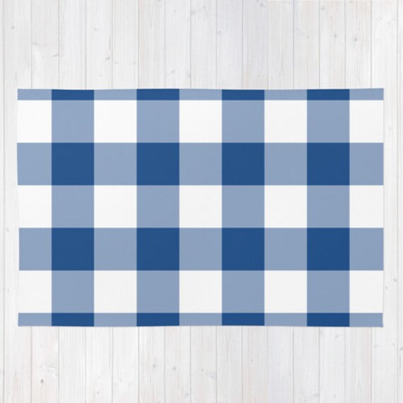 blue rug lake house decor plaid rug checkered rug rustic